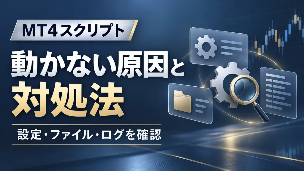 MT4スクリプトが動かない原因と対処法｜設定・DLL・ログの確認