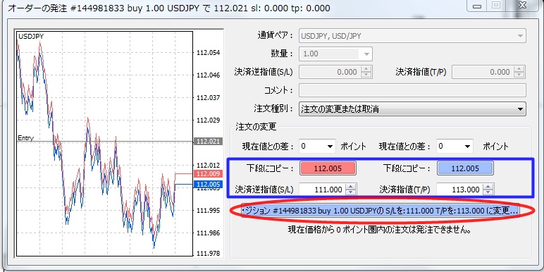 MT4　注文方法