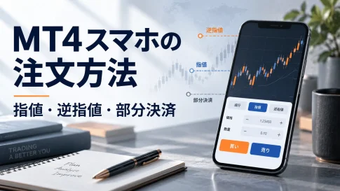MT4スマホの注文方法｜指値・逆指値・損切り設定と部分決済の手順