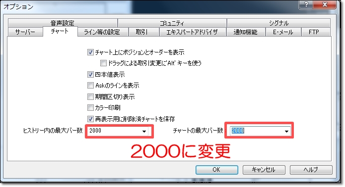 MT4最大バーの調整③