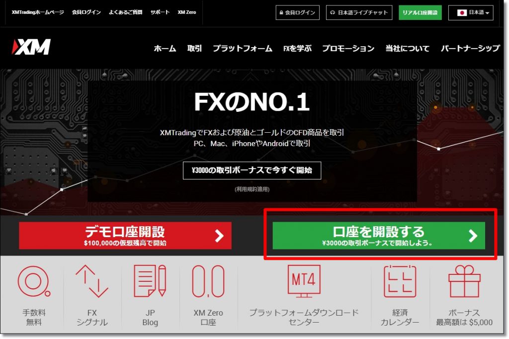 XM口座開設の方法