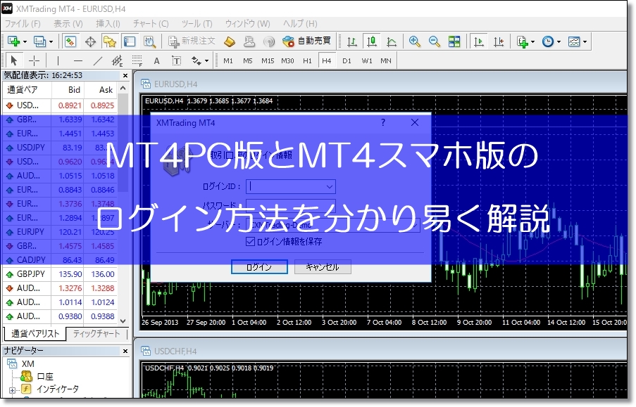 MT4のログイン方法XM社