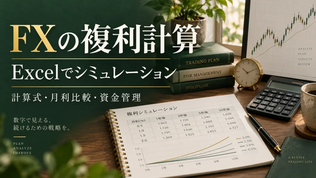 FXの複利計算とExcelシミュレーション｜100万円から1億円までの期間と注意点