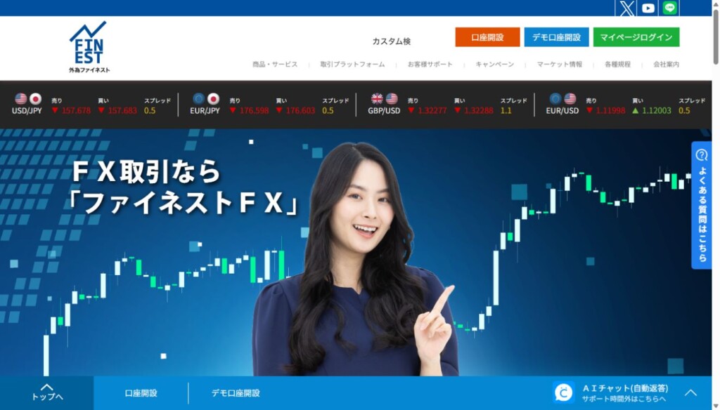 外為ファイネスト公式トップページ（2026年10月5日）